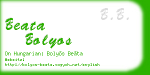 beata bolyos business card